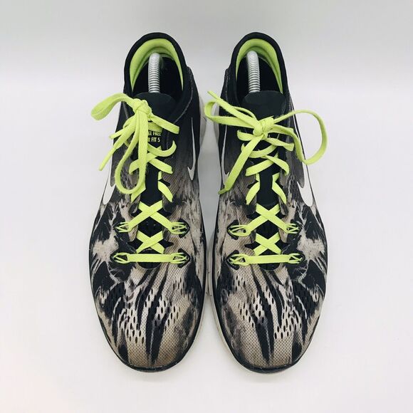 Nike Free 5.0 TR Fit 5 Print Sneakers Black & White Women 10.5 Shoes 704695-014 - Picture 5 of 10